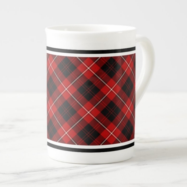 Plaid bone china cup