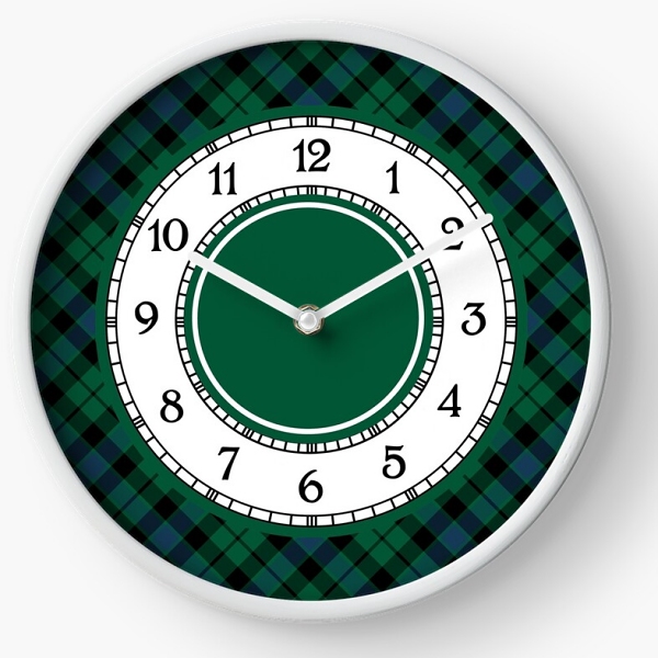 Plaid wall clock