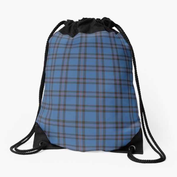 Plaid drawstring bag