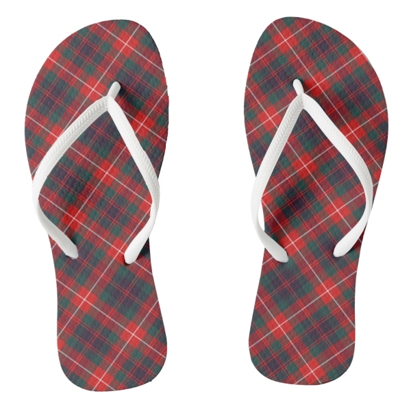 Plaid flip flops