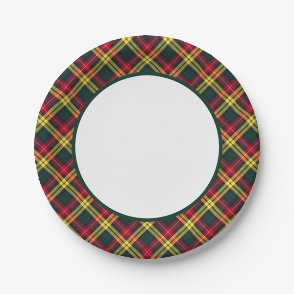 Plaid paper plate