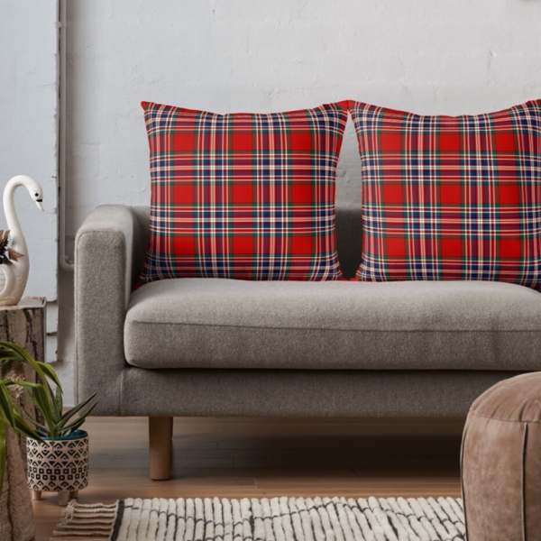 Square plaid throw pillows