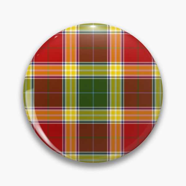 Plaid pinback button