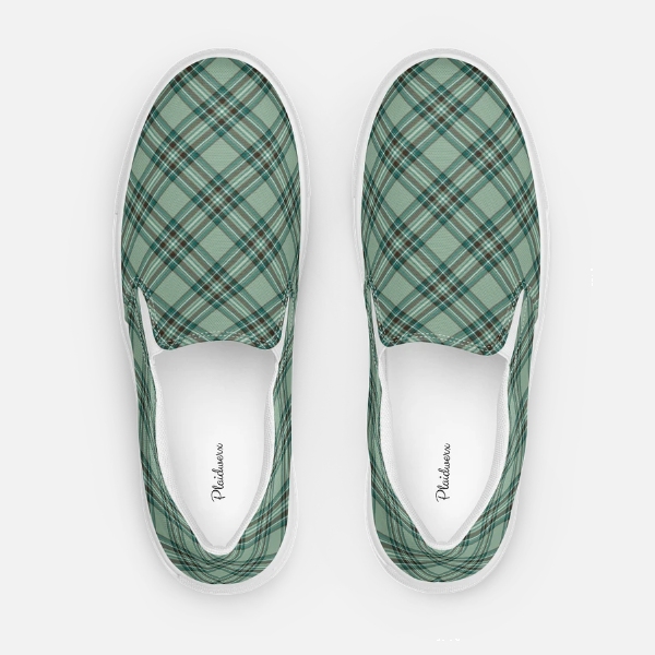 Women's plaid canvas slip-on shoes