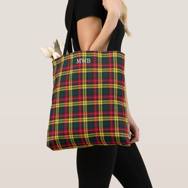 Plaid tote bag