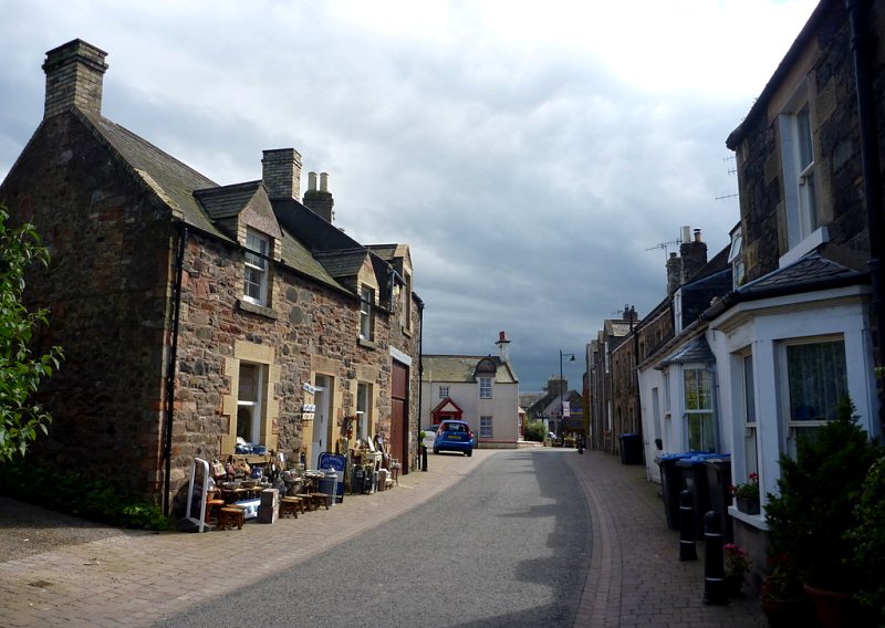 A Busy Street in Coldingham by Richard West