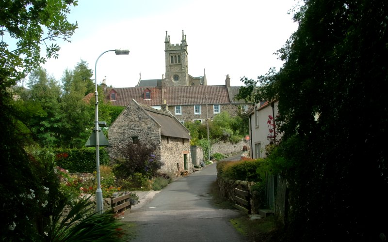 Houses and church, Collessie by Dave Fergusson