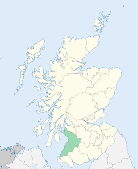 Map of Scotland with Ayrshire highlighted