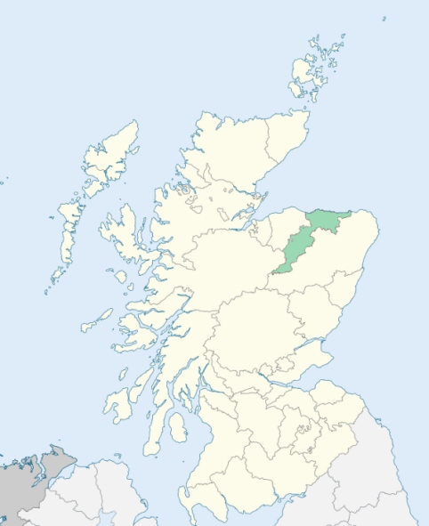 Map of Scotland with Banffshire highlighted