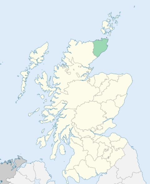 Map of Scotland with Caithness highlighted