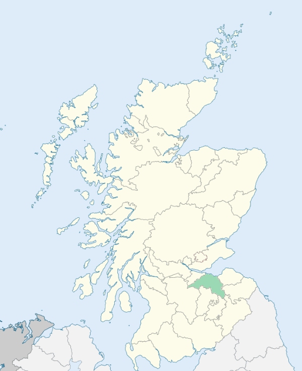 Map of Scotland with Edinburghshire highlighted