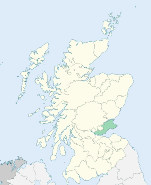 Map of Scotland with Fife highlighted