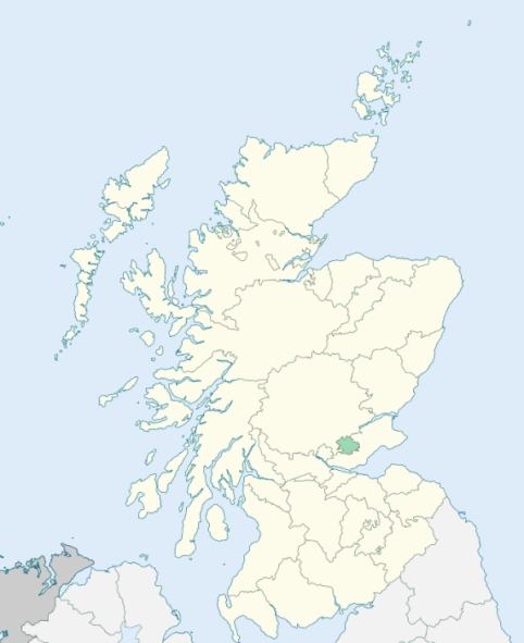 Map of Scotland with Dumfriesshire highlighted