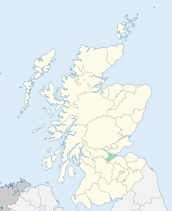 Map of Scotland with Linlithgowshire highlighted
