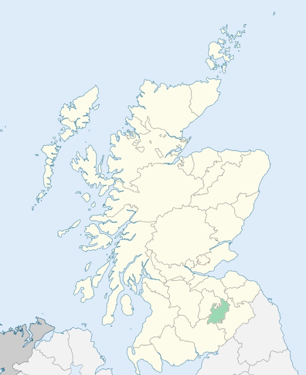 Map of Scotland with Selkirkshire highlighted