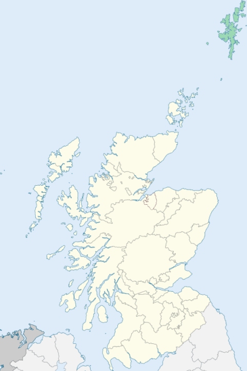 Map of Scotland with the Shetland Islands highlighted