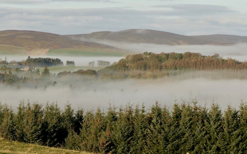 Fog over Dolphinton by Richard Webb