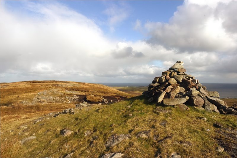 Cairn on Kirk Ward, near Brettabister by David White