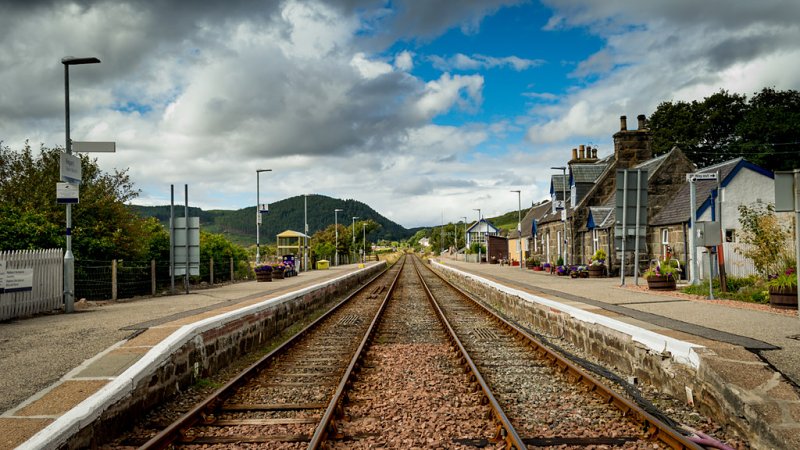 Rail station at Rogart, Sutherland by Peter Moore