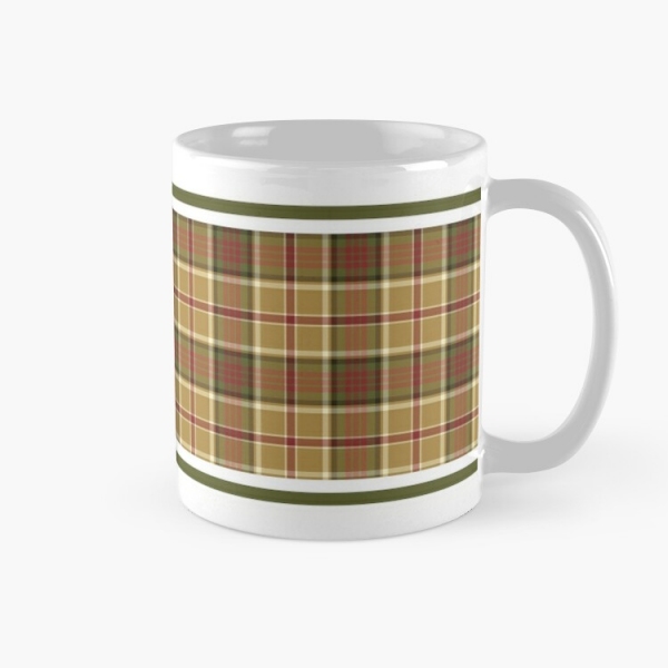 Gold and moss green plaid classic mug