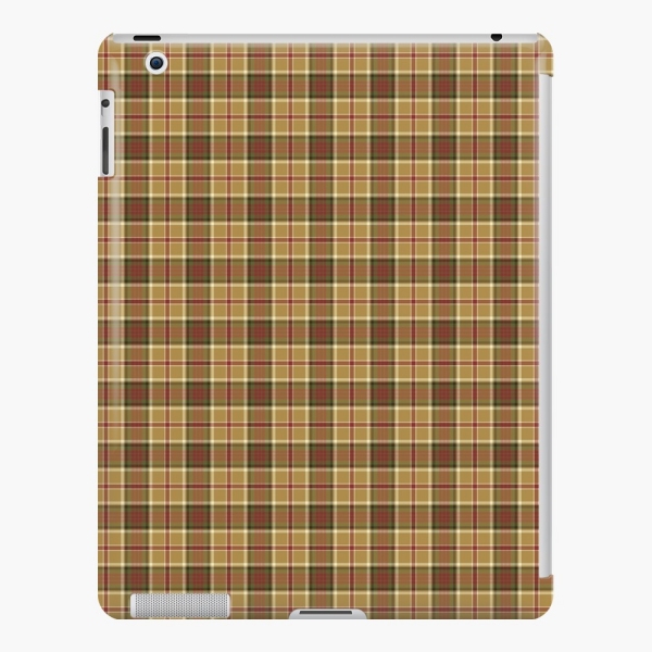 Gold and moss green plaid iPad case