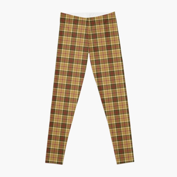 Gold and moss green plaid leggings