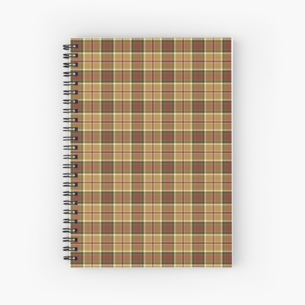 Gold and moss green plaid spiral notebook