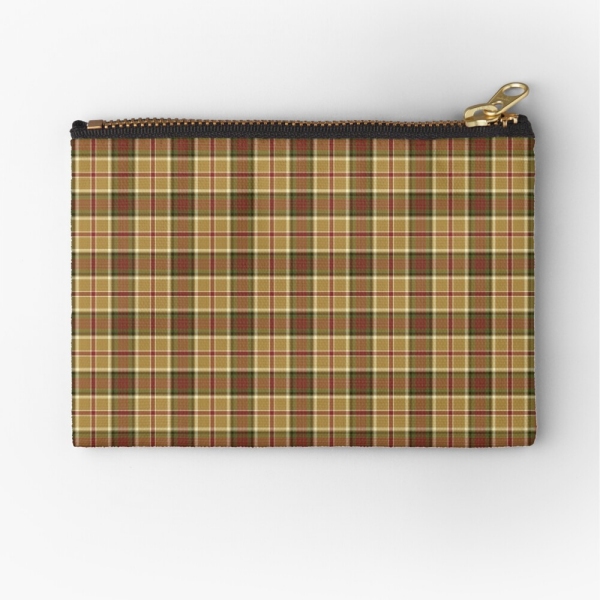 Gold and moss green plaid accessory bag