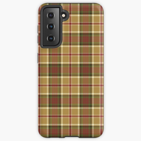Gold and moss green plaid Samsung Galaxy case