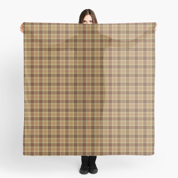 Gold and moss green plaid scarf