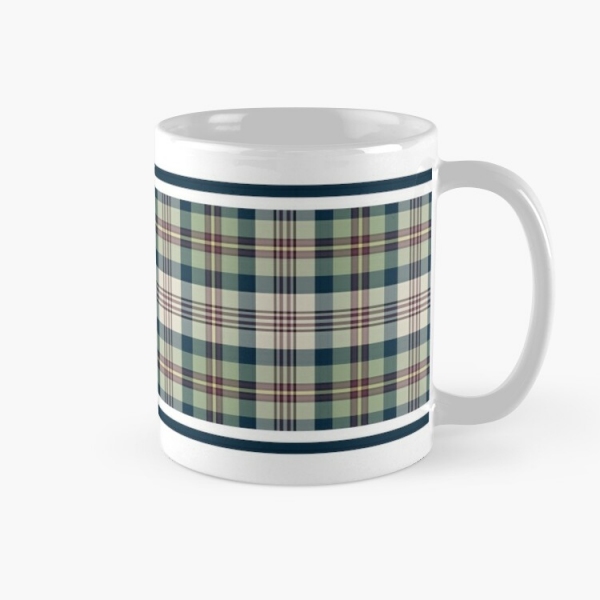 Light green and navy blue plaid classic mug