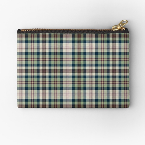 Light green and navy blue plaid accessory bag