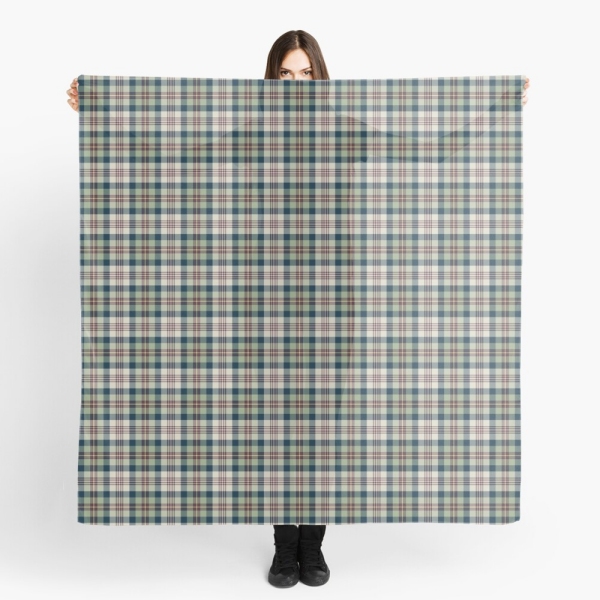 Light green and navy blue plaid scarf