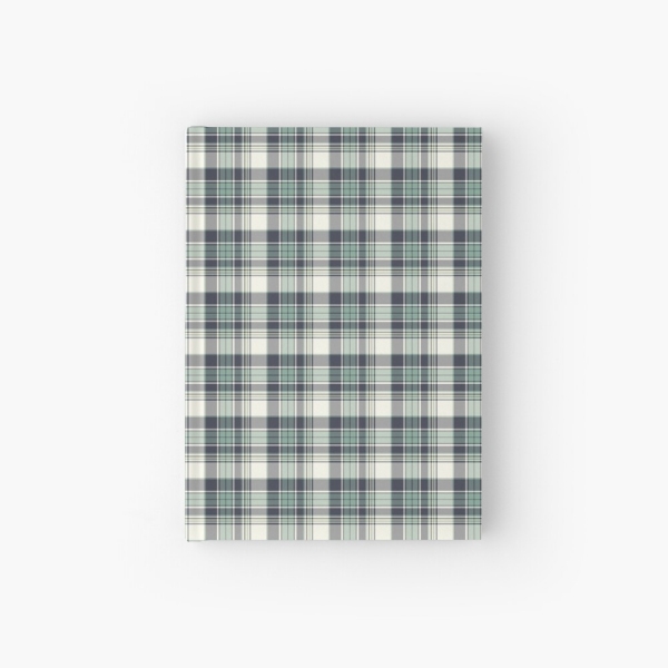 Seafoam green and navy blue plaid hardcover journal