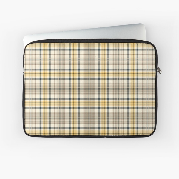 Yellow and navy blue plaid laptop sleeve