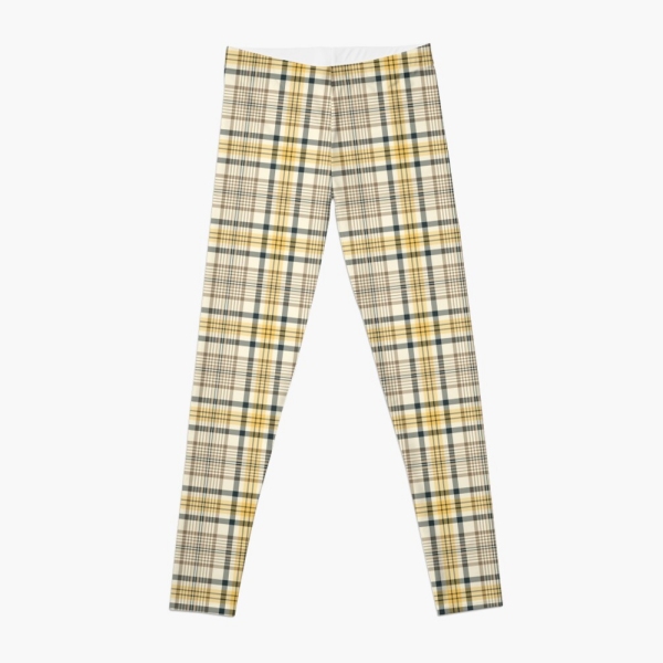 Yellow and navy blue plaid leggings
