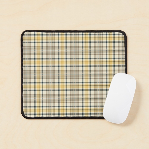 Yellow and navy blue plaid mouse pad