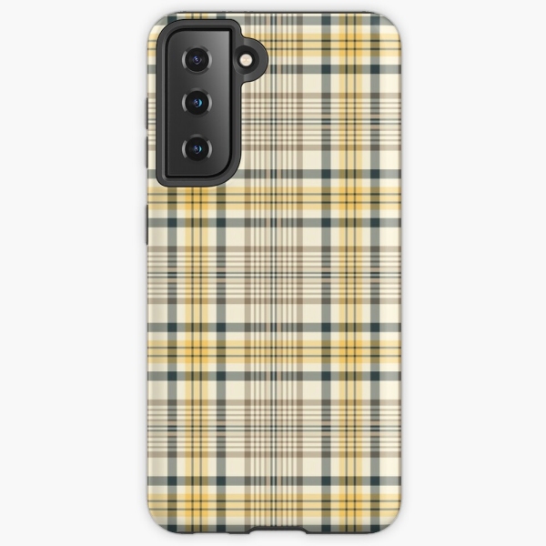 Yellow and navy blue plaid Samsung Galaxy case