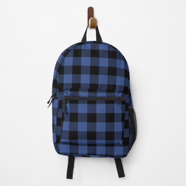 Lapis blue buffalo checkered plaid backpack