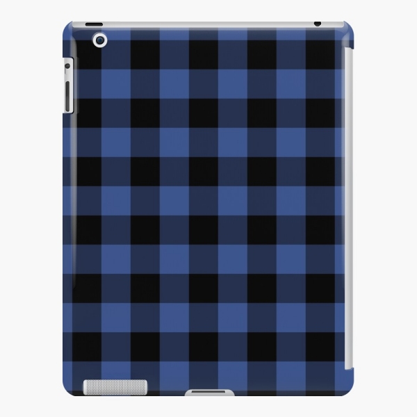 Lapis blue buffalo checkered plaid iPad case
