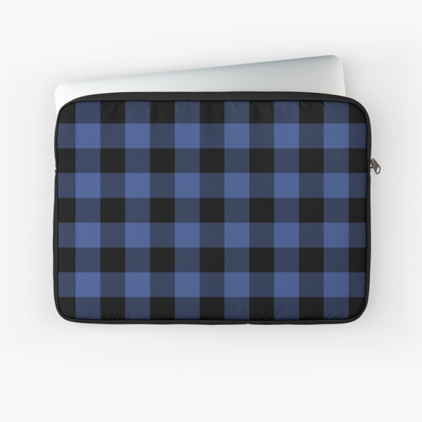 Lapis blue buffalo checkered plaid laptop sleeve