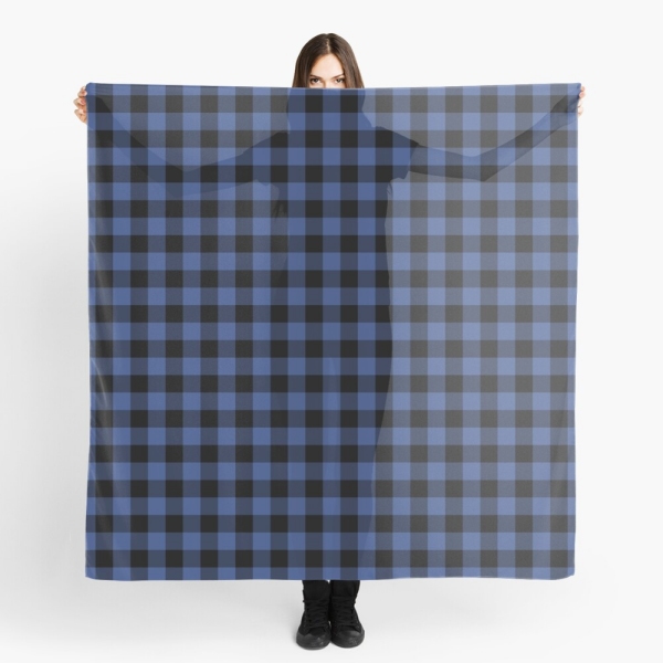 Lapis blue buffalo checkered plaid scarf