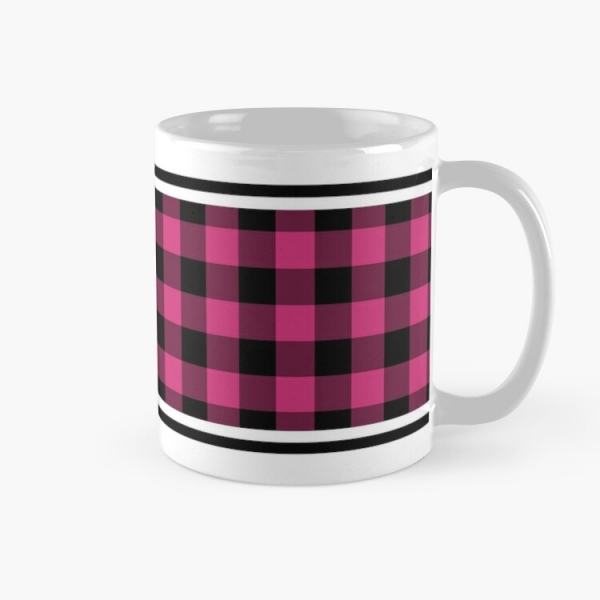 Bright pink buffalo plaid classic mug