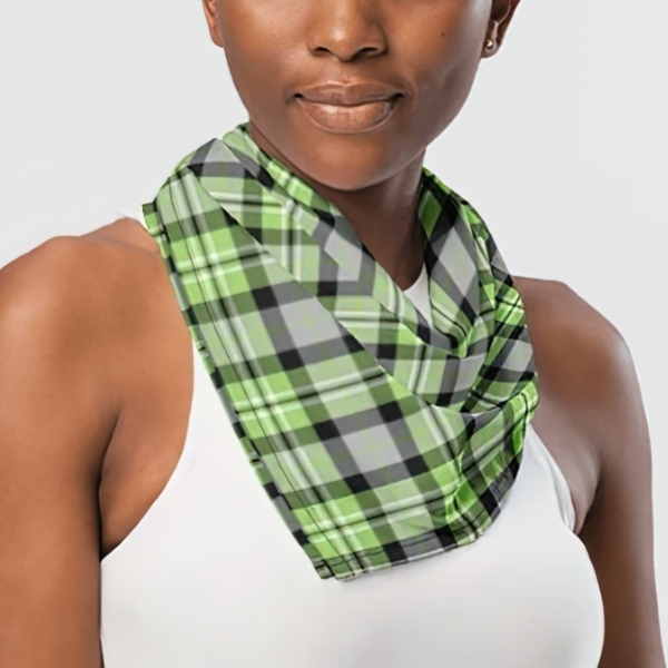 Light Green and Gray Plaid Bandana