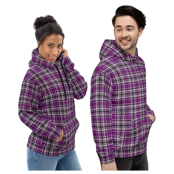 Purple, Gray, and Black Plaid Hoodie