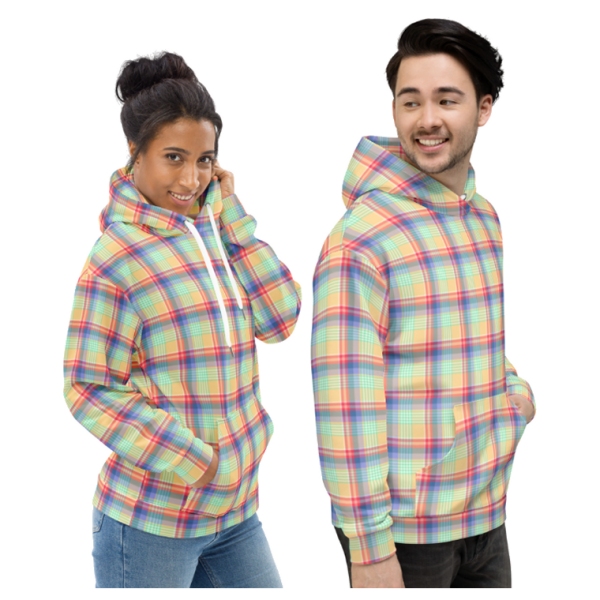 Bright Pastel Plaid Hoodie