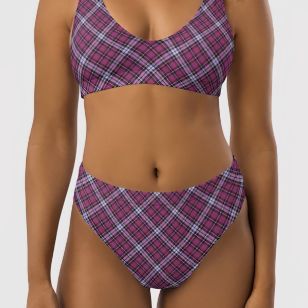 Bright purple plaid bikini