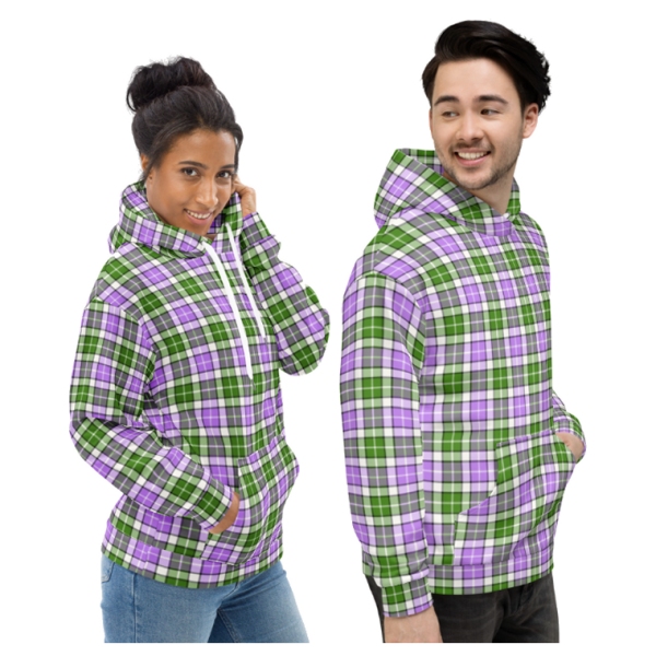 Lavender and Green Plaid Hoodie