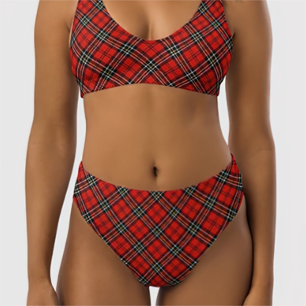 Red vintage plaid bikini