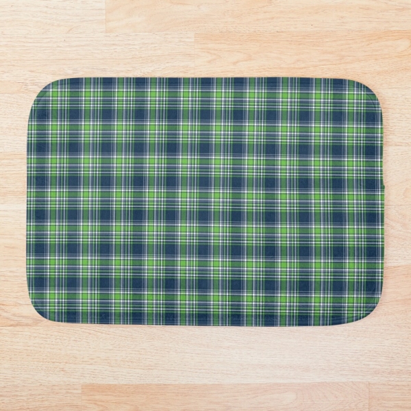 Blue and green sporty plaid floor mat